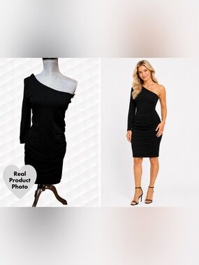 One Sleeve Black Le Chateau Dress